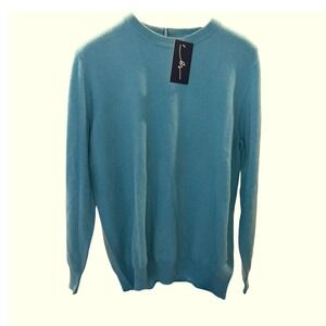 NWT Boston Scott Sweater Sky Blue 100% Cashmere Medium MSRP $175 Luxurious